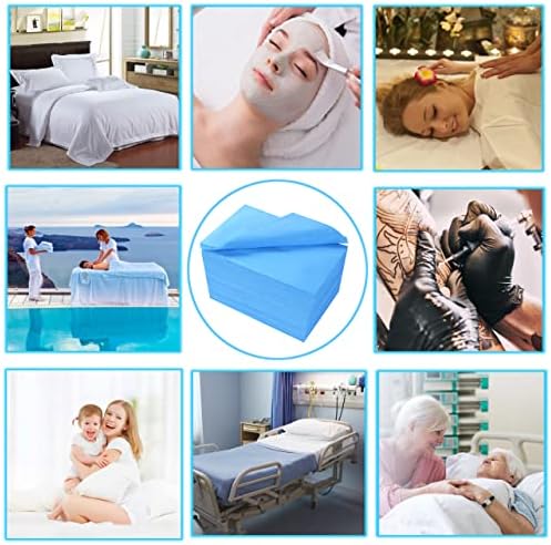 Disposable Bed Sheets 200 Pcs 31" x 71" Massage Table Sheets Non Woven Fabric SPA Bed Cover Breathable for Massage Beauty Tattoos(Blue) - Image 6