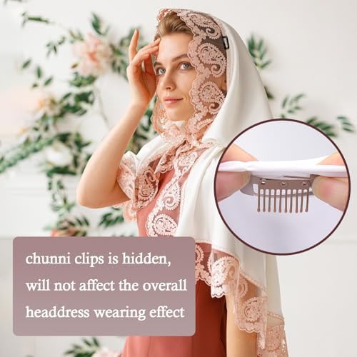 Vodolo Chunni Clips with Safety Pins,8 PCS Strong Chunni Grip Dupatta Setting Clips Indian for Woman （Rose Gold） - Image 5
