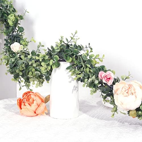 Sggvecsy Artificial Eucalyptus Garland 3 Pack Fake Eucalyptus Greenery Garland Faux Hanging Plants Artificial Vines, 5.6 Feet/Strand for Wedding Backdrop Arch Wall Table Party Outdoor Festival Decor - Image 3