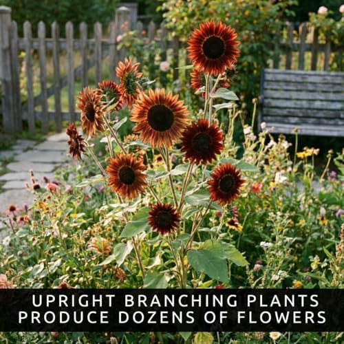 50 Velvet Queen Sunflower Seeds | Burgundy Red Flower Seeds for Planting - Image 2
