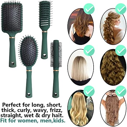 4 Pcs Hair Brush Gifts Set for Women,Detangling Hairbrush for Women and Kids,Flexible Soft Pin Bristles for Long Thick Curly Wavy Dry Damaged Hair - Image 7