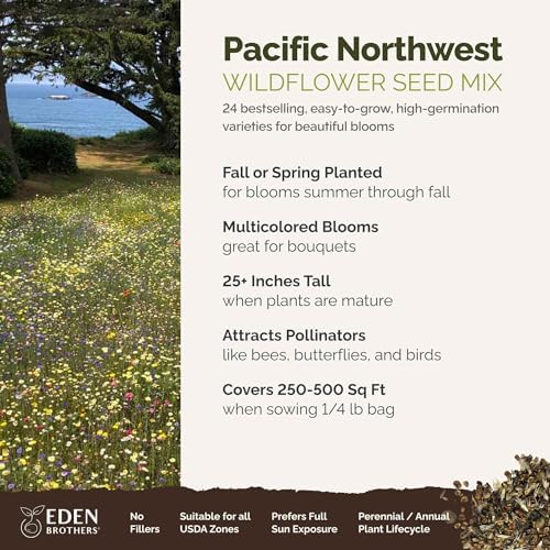 Eden Brothers Pacific Northwest Wildflower Mixed Seeds for Planting, 1/4 lb - Image 2
