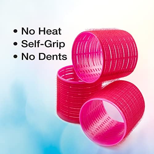 Conair Heatless Curls - Extra Large Hair Rollers - heatless overnight curlers for long lengths - volumized waves - Hot Pink - 9 Count w/storage case - Image 3