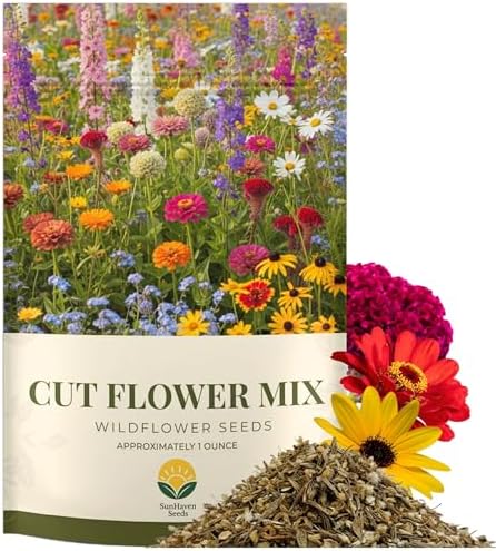 Cut Flower Seed Mix - 1 oz, 15,000+ Seeds by SunHavenSeeds