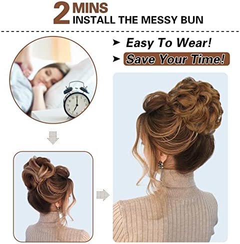 HMD 5 Pieces Messy Hair Bun Hairpiece Tousled Updo for Women - Image 3