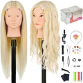 26"-28" Mannequin Head with 80% Real Hair– Cosmetology Training Doll Head for Hair Styling, Braiding & Makeup Practice – No Makeup by Twowin