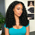 Burmese Curly V Part Wig Human Hair Glueless Clip in 18 Inch by Maytune