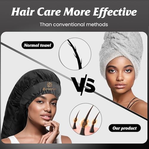 Bonnet Hair Dryer Attachment - Bonnet Hood Dryer with Headband that Reduces Heat Around Ears and Neck, Use for Hair Styling, Hair Drying, Curling and Deep Conditioning (Extended Version, Black) - Image 4