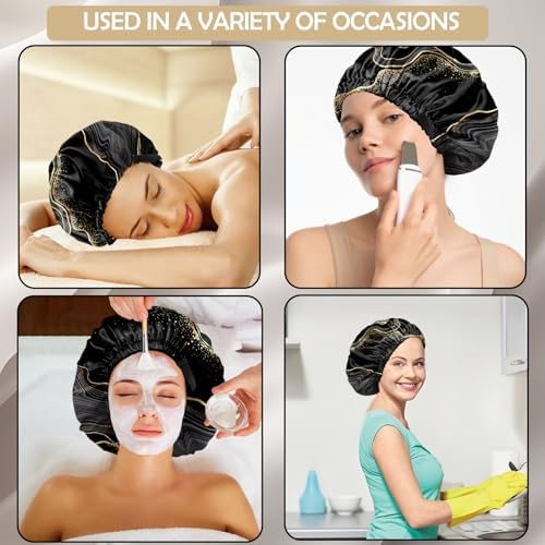 Satin Hair Bonnet Silk Bonnet for Sleeping Double Layer Elastic Adjustable Reusable Cute Aesthetic for Women Girls - Image 6