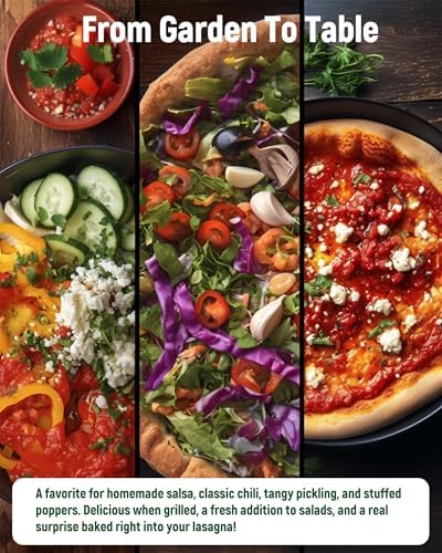 3000+ Pepper Seeds Collection - 15 Varieties Non-GMO Hot & Sweet Seeds for Planting: Cayenne, Cubanelle, Habanero, Poblano, Serrano, Big Jim & Bell for Garden - Image 7