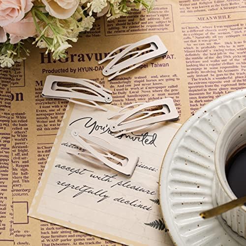 Chinco Beige 24 Pcs Double Grip Hair Metal Snap Clips,2 Inch - Image 5