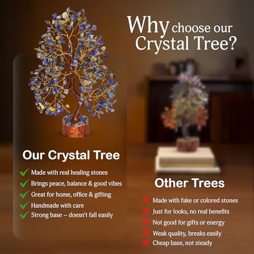 YATSKIA Lapis Lazuli Tree of Life Crystal Bonsai, Unique Gifts for Women, Mom & Friends, Handmade Crystal Tree for Home, Bedroom & Office Desk Decor, Birthday Gifts - Image 6