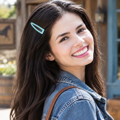 Chinco Light Blue 24 Pcs Double Grip Hair Metal Snap Clips,2 Inch - Image 4