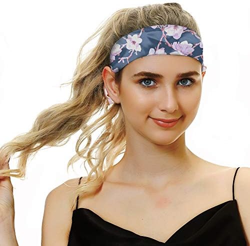 Extra Large Satin Bonnet for Women Sleeping, Silky Elastic Sleep Cap with Tie Band, Double-Layer Long Hair Bonnet for Braids/Curly/Long Hair (Blue Floral) - Image 6