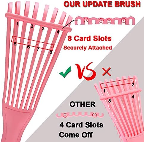 EZ Detangler Brush with Edge Brush, Rat Tail Combs Set for Natural, Curly, Wet/Dry, Black Hair, Flex Detangling Brush set for Hair Style and Cuting, No Pain and Easy Clean in Daily Use（Pink + Black) - Image 3