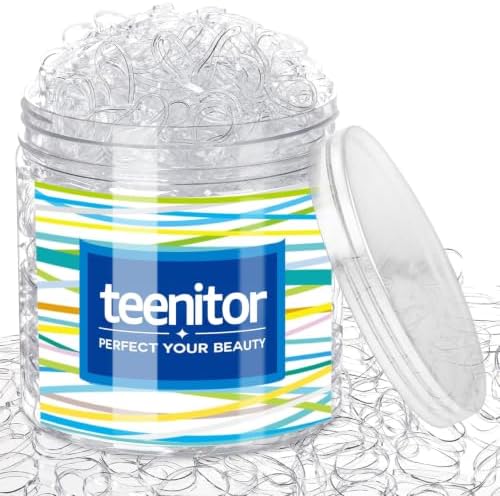 Teenitor 2000Pcs Clear Hair Ties Small Hair Elastics Rubber Hair Bands by PERFECTYOURBEAUTY