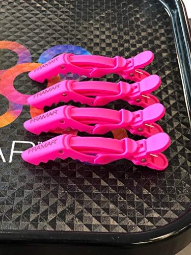 Framar Gator Grips Pink Styling Hair Clips, Rubberized – 4 Pack - Image 2
