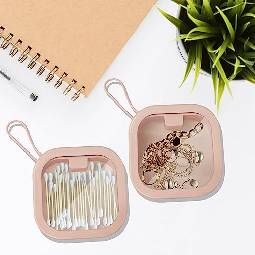 KVZVK 2 Pack Hair Tie Organizer Boxes，Portable Travel Hair Accessory Storage Organizer for Girls Womens Hair Tie , Cotton Swab ,Small Items Accessories Holder Containers - Image 6