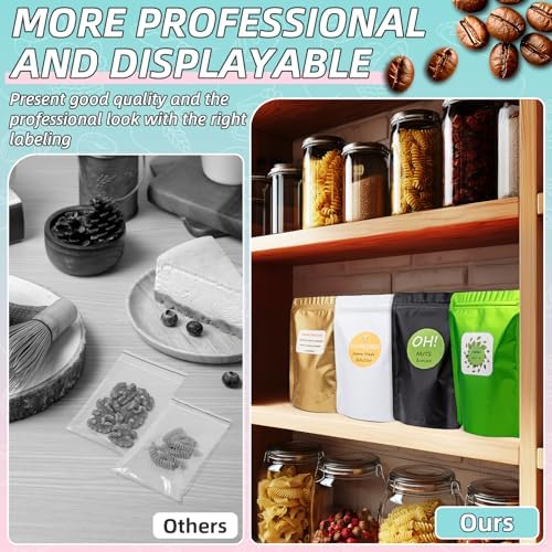 FUNFERY Stand Up Mylar Resealable Bags for Food Storage-White 5.5x7.8 inch - Image 3