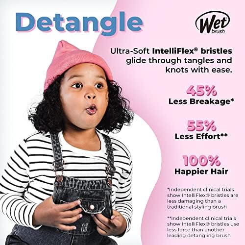 Wet Brush Kids Detangler Hair Brushes - Chevron - Midi Detangling Brush with Ultra-Soft IntelliFlex Bristles Glide Through Tangles with Ease - Pain-Free Comb for All Hair Types - Image 4