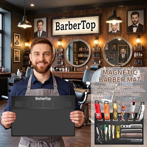 Magnetic Barber Mat with 6 Magnets - 19.3"x12.6" Non-Slip Tool Organizer for Clippers, Station Table Pad | Barber Mats for Grooming, Salon & Home Use - Image 6