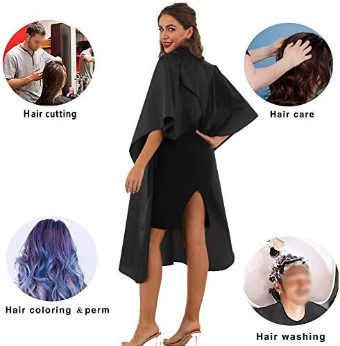 Black Waterproof Professional Barber Cape with Metal Snap Closure - 20 Pack - Image 5