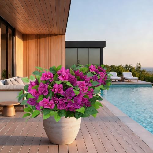 2Pcs Bougainvillea Artificial Flowers, Fake Bushes for Outdoors - Image 6