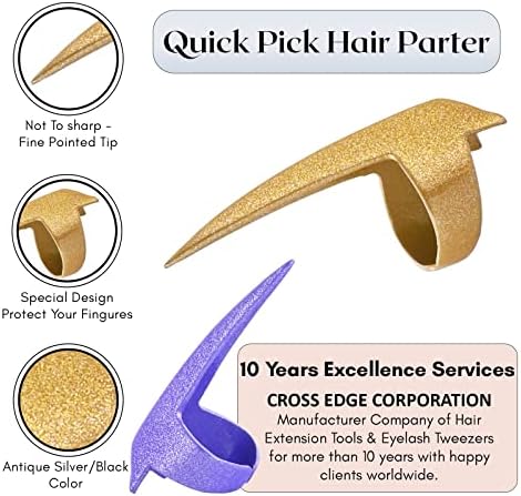 Hair Parting Tool & Sectioning Set for Precise Braids, Highlights, Weaves, Hair Color, Extensions, Dreadlocks - Stainless Steel Stitch Braiding Tools - Image 3