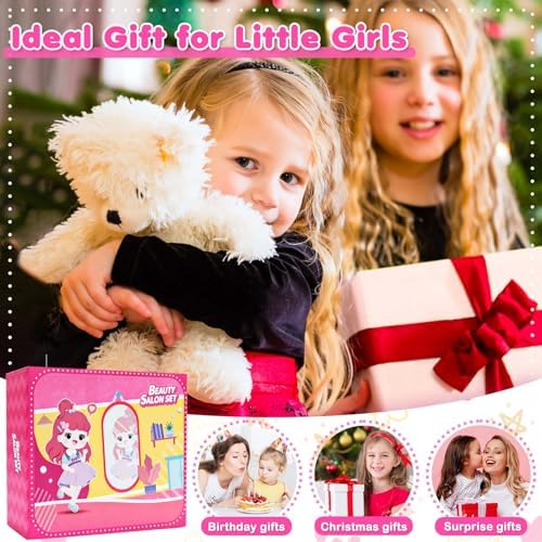 Kids Toys for Girls, Pretend Play Hair Salon Set for Little Girl - Image 2