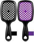2 Pack Vented Detangling Hair Brush - Detangler Hairbrush with Soft Bristles for Effortless Tangle Free - Ideal for Wet Dry or Damaged Hair for Women Men Kids -Mixed Colors by Aussumy