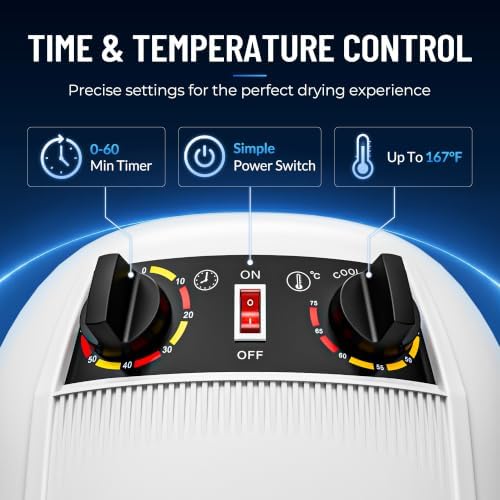 Nova Microdermabrasion Professional Hooded Floor Hair Dryer Adjustable Bonnet Hair Dryer Stand Up with Timer and Rolling Wheels for Beauty Spa Home Salon Equipment (White) - Image 3