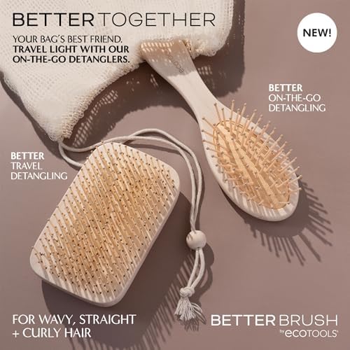 EcoTools Mini Detangler Hairbrush, Travel Hair Brush, 1 Count - Image 5