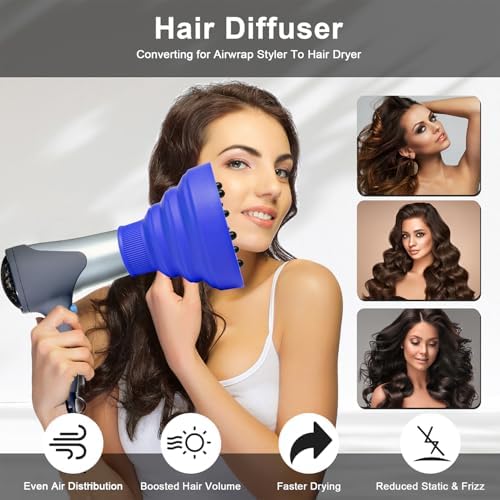 Universal Collapsible Hair Dryer Diffuser Attachment-Foldable Portable Travel and Easy Storage Fit Most Hair Dryers with Nozzle Diameter D-1.575Inch to 1.968 Inch (4-5cm)- Dark Blue - Image 5