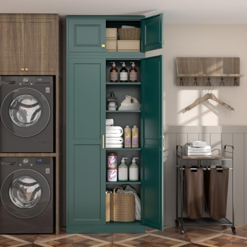 Steeloong 86"Metal Pantry Storage Cabinet with Doors & 4 Adjustable Shelves - Image 4