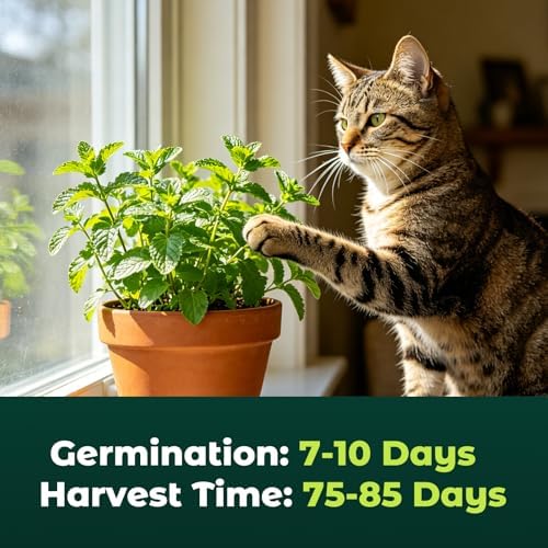 2300 Catnip Seeds for Planting Indoors & Outdoors - Premium Non-GMO Herb Cat Nip Plant Seeds, High Germination Rate - Grow Fresh Cat Grass - Image 4