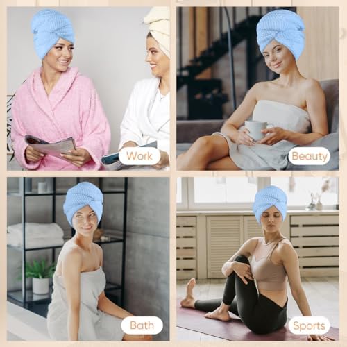HOMEXCEL 5PK Microfiber Hair Towels, 40x20 in, Fast Drying for Long Hairs - Image 7