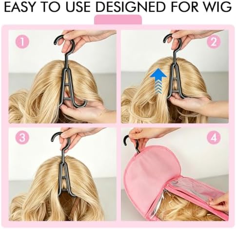 Pink Wig Storage Bags with Hanger, 6PCS for Wigs&Hair Extensions - Image 5