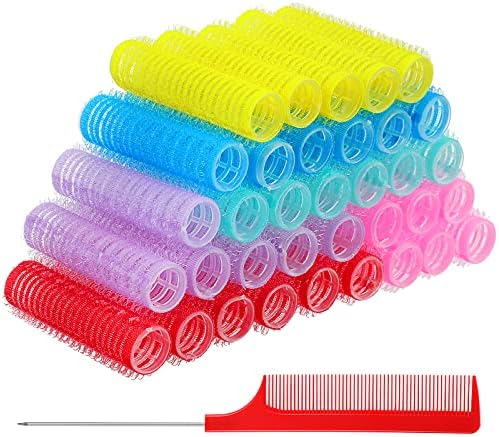 Syhood 36 Pcs Nylon Hair Roller Curler(0.6 x 2.4 Inch,Classic Colors Set) - Image 2