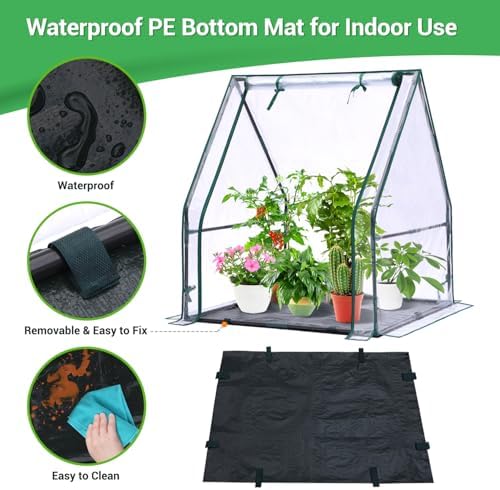 Mini Greenhouse for Indoor Outdoor: Ohuhu Portable Green House with Waterproof Pad for Small Plants Nursery Germination, 36"x36"x42" Light Duty Cover Tent Humidity Dome Seedling Accessory - Image 4