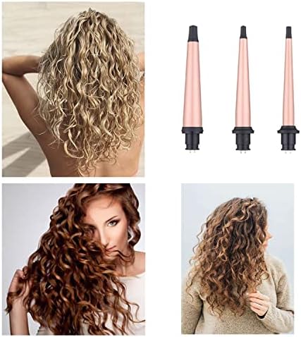 JAETON Curling Iron Wand Set 3 in 1 with 0.35"-1.25" Ceramic Barrels - Image 5