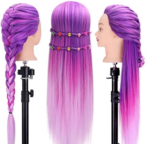 Mannequin Head with Hair, TopDirect 29" Hair Manikin Training Head Hairs Practice Cosmetology Hairs Doll Styling Hairdressing Braiding Heads with Clamp Holder and Tool Kit - Image 2