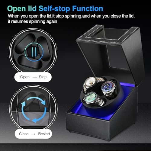 Anyasun 3 Watch Winder for Automatic Watch,Japanese Quiet Motor - Image 2