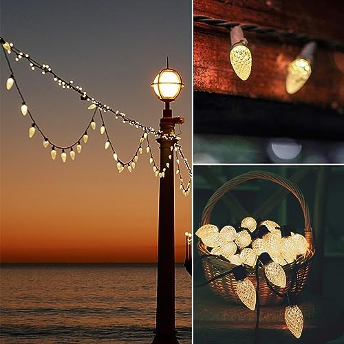 100PACK C9 LED Christmas Lights Shatterproof Waterproof Warm 2700K Plastic - Image 7
