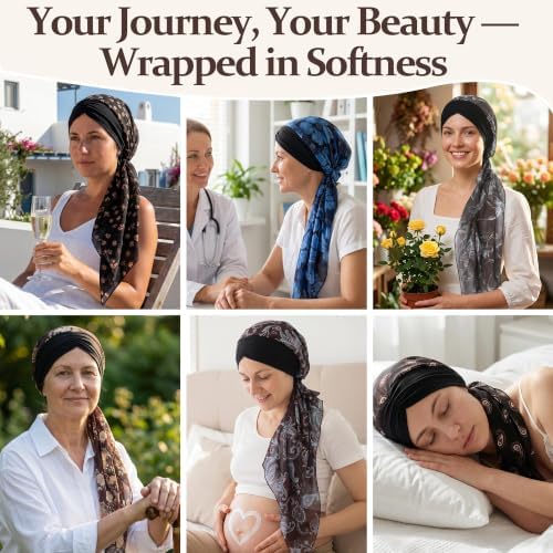 Ababalaya Satin Lined Head Wrap Chemo Headwear for Women - Image 7