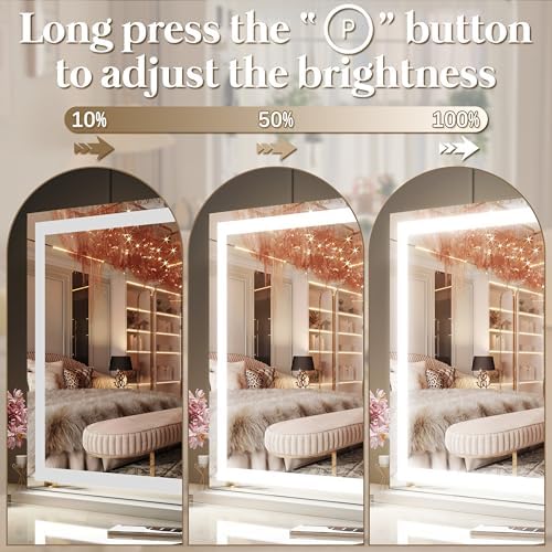 FENNIO Vanity Mirror with Lights 32"x22", Lighted Makeup Mirror, Large Vanity Mirror, Touch Sensor with 3-Color Lighting, USB Charging Port for Vanity Desk（Square White） - Image 2