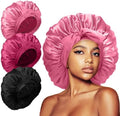 3Pcs Bonnets for Sleeping, Extra Satin Silk Bonnet for Sleeping Women with Tie Band for Curly Hair Jumbo Bonnet Braids by KAFTERI