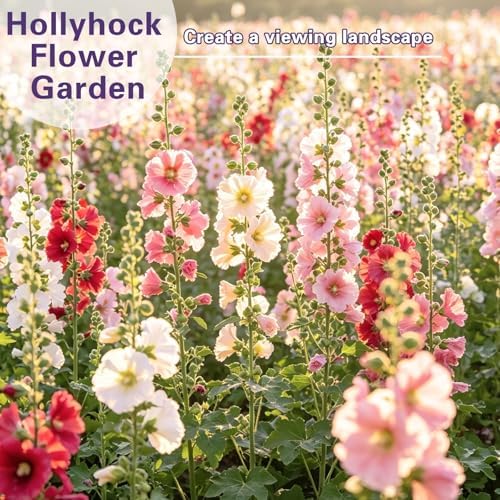 Hollyhock Seeds 1000 pcs Cottage Garden Seeds, Biennial Flowers - Image 5