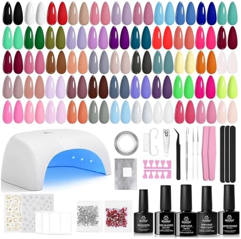 Beetles Gel Nail Polish Kit with U V Light - 80Pcs 55 Colors Gel Nail Kit by beetlesGelPolish
