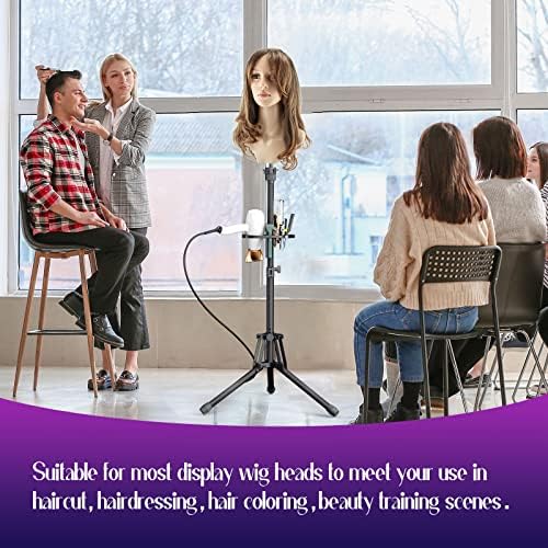 Mannequin Head Stand, Adjustable Height Foldable Wig Tripod Stand - Image 2