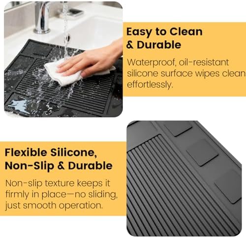 Magnetic Barber Mat for Clippers - Professional 4-Slot Tool Organizer Station with Strong Magnet, Non-Slip Flexible Silicone Mat for Barber Shop & Salon Accessories - Image 4
